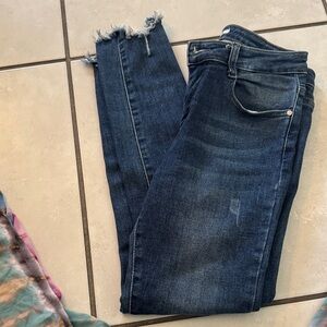 Dark Blue Distressed Skinny Jeans